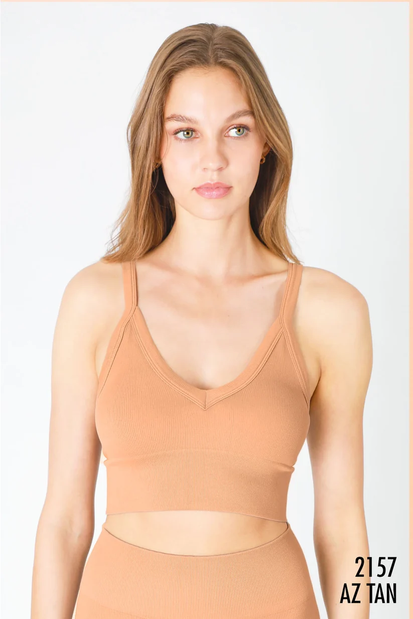 Nikibiki Ribbed V-Neck Bra Top