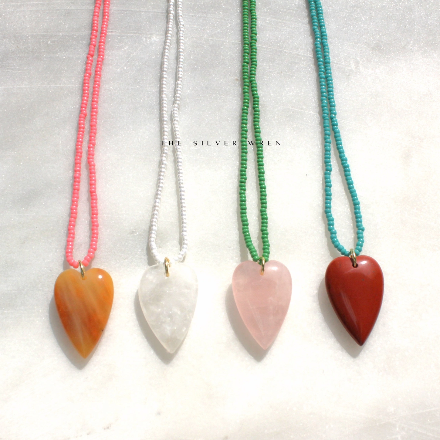 The Silver Wren Heart Stone Necklace - Image 6