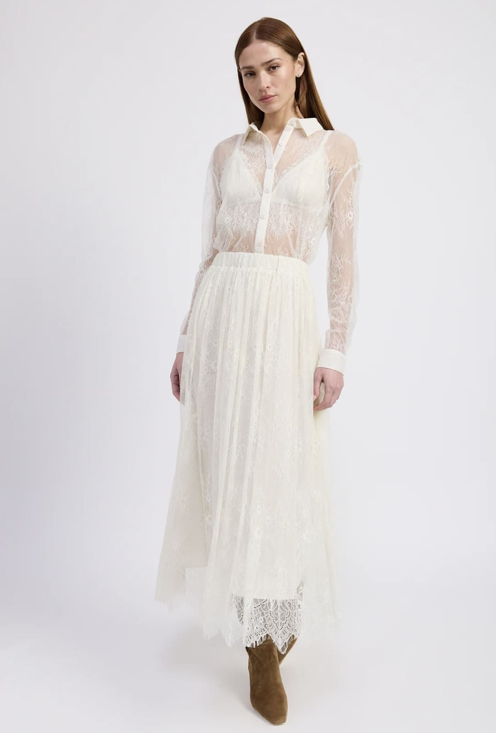 En Saison White Lace Skirt - Image 4