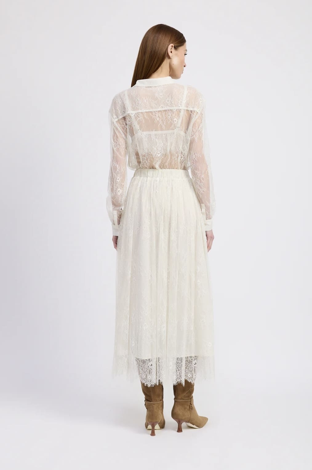 En Saison White Lace Skirt - Image 3