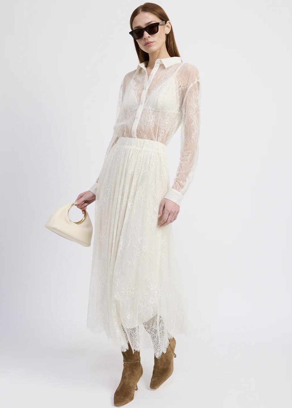 En Saison White Lace Skirt - Image 2