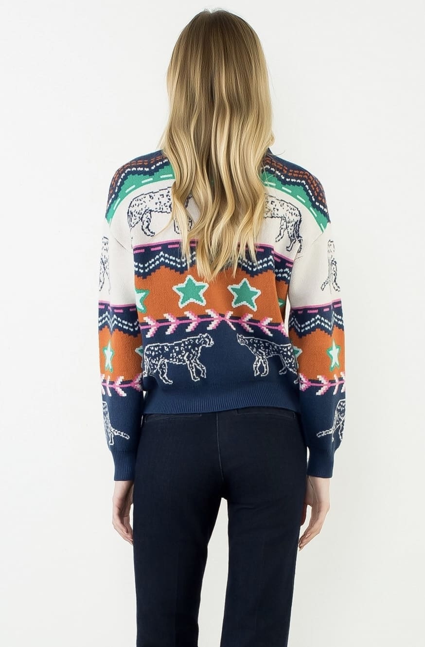 THML Multi-Color Cheetahs & Stars Cardigan - Image 5